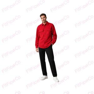 J.Crew Heavyweight Chamois Workshirt Shacket Red Men’s Medium